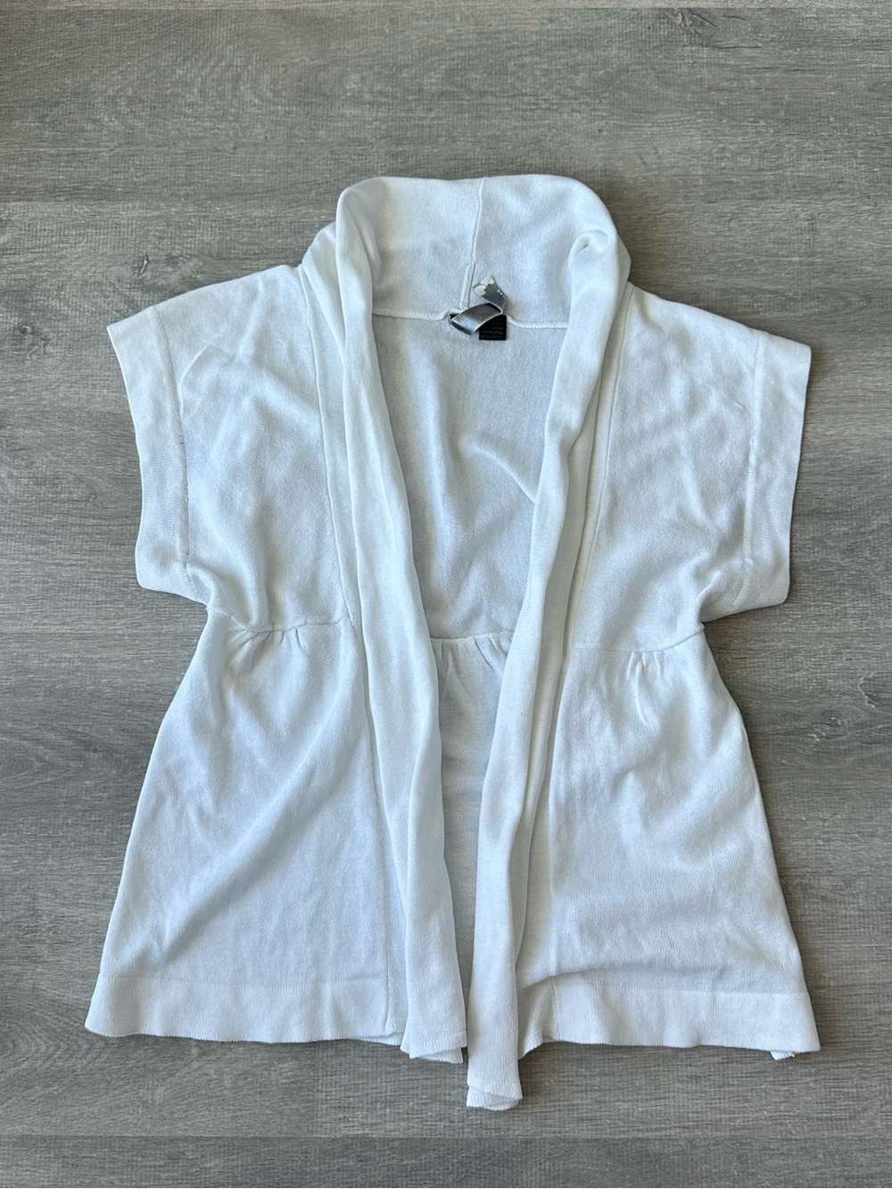 Y2K Le Temps Des Cerises Cap Sleeve Babydoll White Short Sleeve Open Cardigan